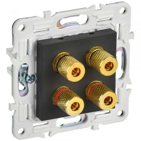 SKANDY Аудиорозетка 4-местная SK-A01G графит IEK SK-S40-K53