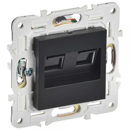 SKANDY Розетка компьютерная двойная RJ45 кат.5E SK-K03Bl черный IEK SK-K20-1-K02