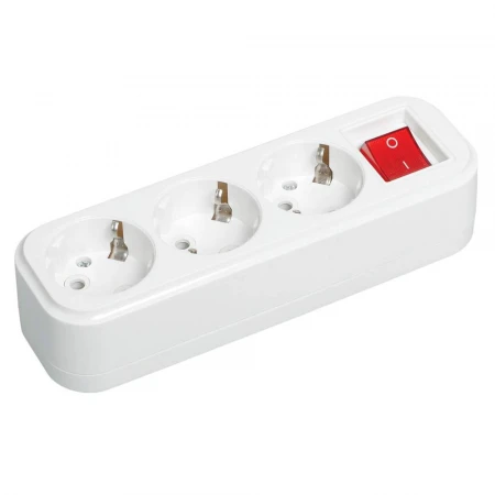 Розетка разборная переносная с выключателем К03В 3 места CLASSIC IEK KYP11-16-03-00-ZK