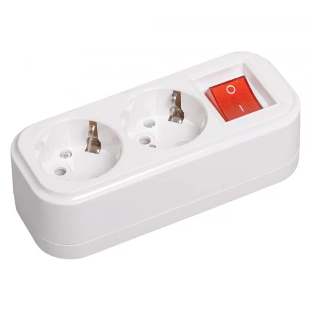 Розетка разборная переносная с выключателем К02В 2 места CLASSIC IEK KYP11-16-02-00-ZK