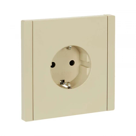 FORTE&PIANO Розетка 1-местная с заземлением с защитными шторками безвинтовое крепление 16А FP413 ваниль IEK FP-R14-16-1-K10