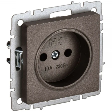 BRITE Розетка 1-местная без заземления без защитных шторок 10А РС10-1-0-БрТБ темная бронза IEK BR-R10-10-K45