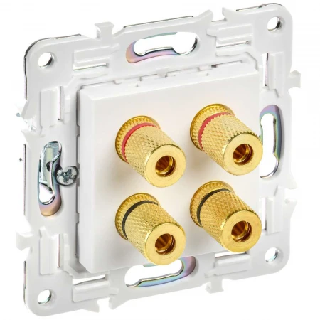 SKANDY Аудиорозетка 4-местная SK-A01W арктический белый IEK SK-S40-K01