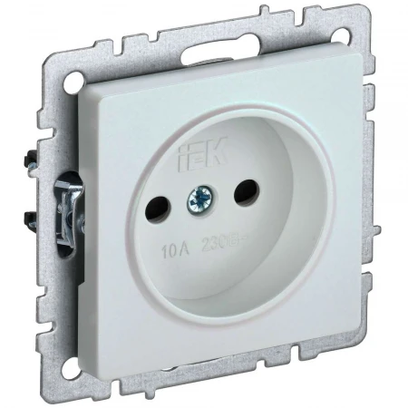 BRITE Розетка 1-местная без заземления с защитными шторками 10А РСш10-2-БрЖ жемчуг IEK BR-R13-10-K36