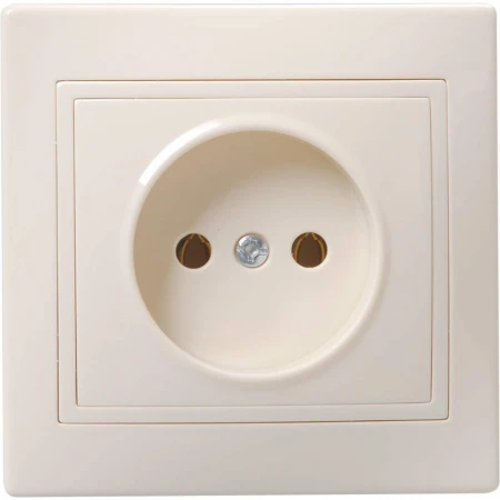 KVARTA Розетка 1-местная без заземления без защитных шторок 10А кер. РС10-2-Км кремовый IEK ERK10-K33-10-K