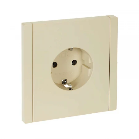 FORTE&PIANO Розетка 1-местная с заземлением без защитных шторок безвинтовое крепление 16А FP414 ваниль IEK FP-R11-16-1-K10