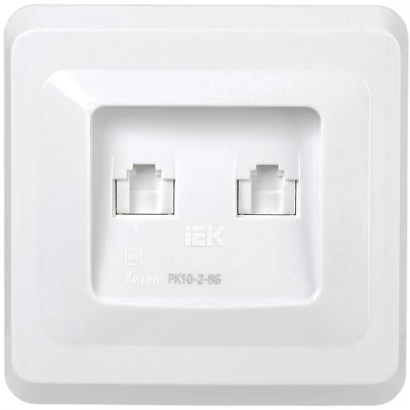 VEGA Розетка 2-местная компьютерная RJ45 кат.5е РК10-2-ВБ белый IEK EKV25-K01-DM
