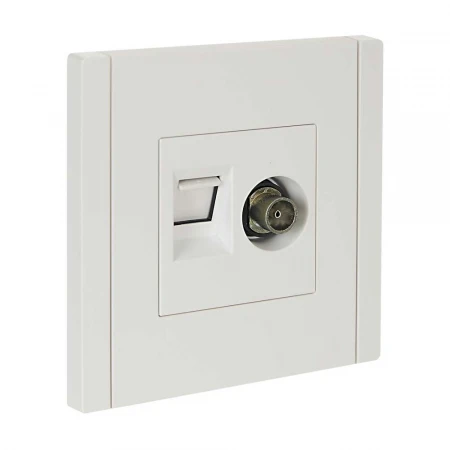 FORTE&PIANO Розетка двойная TV+RJ45 кат.5E FP236 белый IEK FP-AK20-1-K01