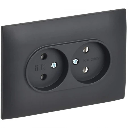 SKANDY Розетка 2-местная без заземления без защитных шторок 10А в сборе SK-R10T титан IEK SK-R20-10-K48-F
