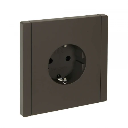 FORTE&PIANO Розетка 1-местная с заземлением без защитных шторок винтовое крепление 16А FP316 серый IEK FP-R11-16-K03