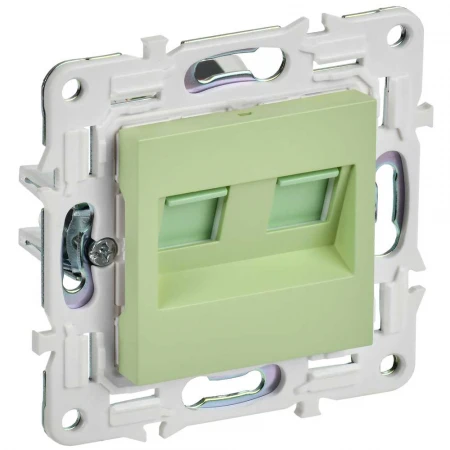 SKANDY Розетка компьютерная двойная RJ45 кат.6 SK-K04G мятный IEK SK-K20-2-K06