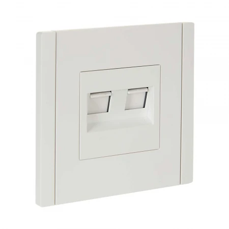 FORTE&PIANO Розетка компьютерная двойная RJ45 кат.6 FP234 белый IEK FP-K20-2-K01