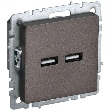 BRITE Розетка USB A+A 5В 3,1А РЮ10-1-БрТБ темная бронза IEK BR-U21-D31-K45