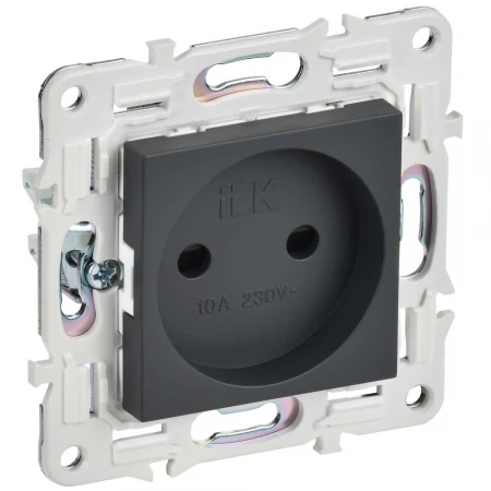 SKANDY Розетка без заземления с защитными шторками 10А SK-R01T титан IEK SK-R13-10-K48