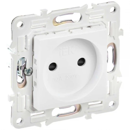 SKANDY Розетка без заземления с защитными шторками 10А SK-R01W арктический белый IEK SK-R13-10-K01