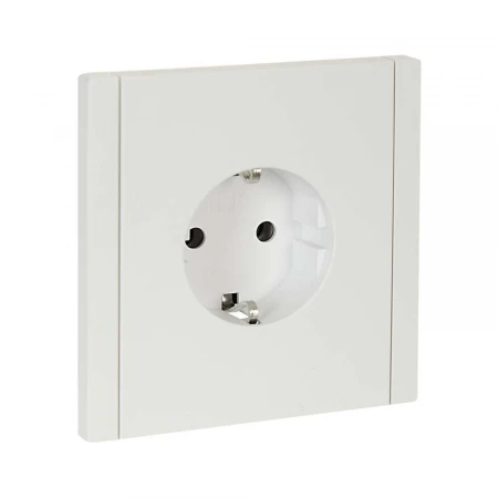 FORTE&PIANO Розетка 1-местная с заземлением без защитных шторок безвинтовое крепление 16А FP214 белый IEK FP-R11-16-1-K01