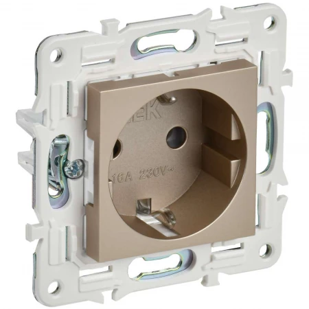 SKANDY Розетка с заземлением без защитных шторок 16А SK-R05Sh шампань IEK SK-R11-16-K37