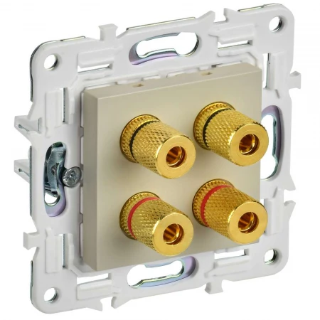 SKANDY Аудиорозетка 4-местная SK-A01B бежевый IEK SK-S40-K10