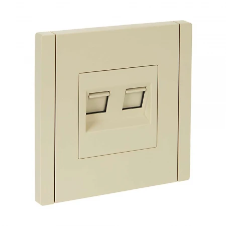 FORTE&PIANO Розетка компьютерная двойная RJ45 кат.6 FP434 ваниль IEK FP-K20-2-K10