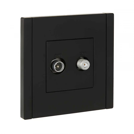 FORTE&PIANO Розетка двойная TV+SAT FP138 черный IEK FP-AF20-O-K02