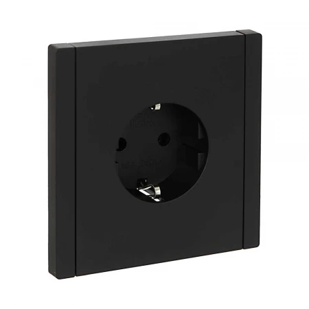 FORTE&PIANO Розетка 1-местная с заземлением без защитных шторок винтовое крепление 16А FP116 черный IEK FP-R11-16-K02