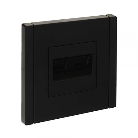 FORTE&PIANO Розетка компьютерная двойная RJ45 кат.5E FP133 черный IEK FP-K20-1-K02