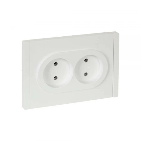FORTE&PIANO Розетка 2-местная без заземления без защитных шторок безвинтовое крепление 10А FP226 белый IEK FP-R20-10-1-K01