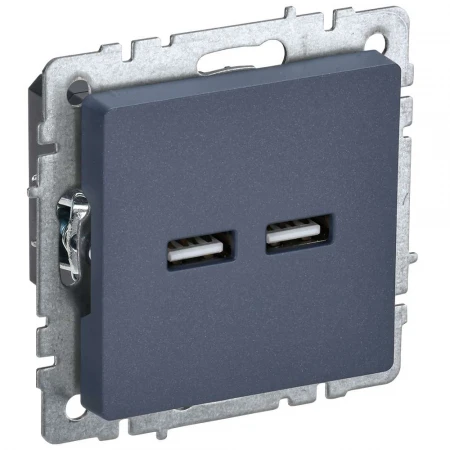 BRITE Розетка USB A+A 5В 3,1А РЮ10-1-БрМ маренго IEK BR-U21-D31-K35