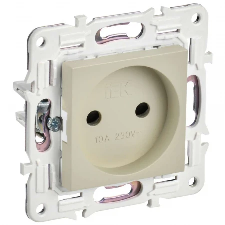 SKANDY Розетка без заземления с защитными шторками 10А SK-R01B бежевый IEK SK-R13-10-K10
