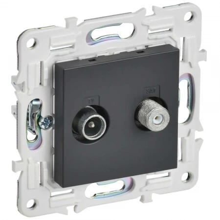 SKANDY Розетка двойная TV+SAT SK-A13T титан IEK SK-AF20-O-K48