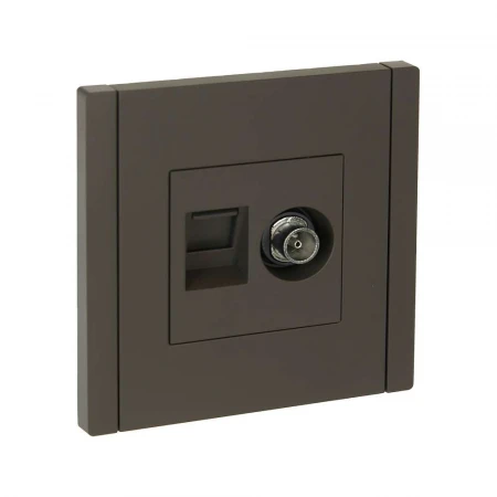 FORTE&PIANO Розетка двойная TV+RJ45 кат.6 FP337 серый IEK FP-AK20-2-K03