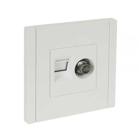 FORTE&PIANO Розетка двойная TV+RJ45 кат.6 FP237 белый IEK FP-AK20-2-K01