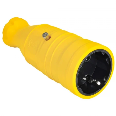 OMEGA Розетка переносная РБп14-1-0м IP20 каучук желтая IEK OM-KR20-16-20-P1-00-K05