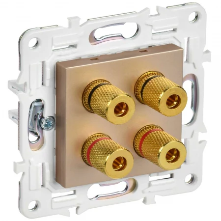 SKANDY Аудиорозетка 4-местная SK-A01Sa песочный IEK SK-S40-K98