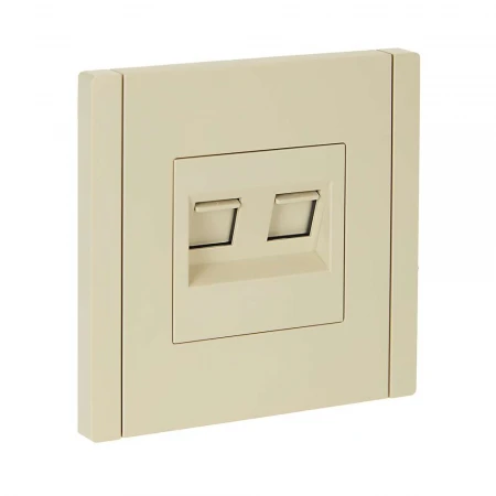 FORTE&PIANO Розетка компьютерная двойная RJ45 кат.5E FP433 ваниль IEK FP-K20-1-K10