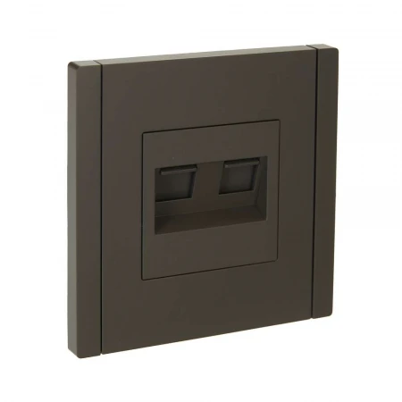 FORTE&PIANO Розетка двойная RJ11+RJ45 кат.5E FP335 серый IEK FP-KT20-O-1-K03