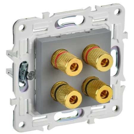 SKANDY Аудиорозетка 4-местная SK-A01Gr серый IEK SK-S40-K03