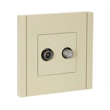 FORTE&PIANO Розетка двойная TV+SAT FP438 ваниль IEK FP-AF20-O-K10