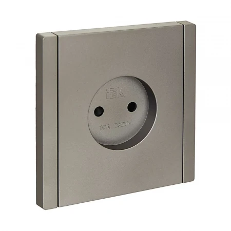 FORTE&PIANO Розетка 1-местная без заземления с защитными шторками винтовое крепление 10А FP517 сталь IEK FP-R13-10-K46
