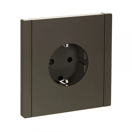 FORTE&PIANO Розетка 1-местная с заземлением с защитными шторками винтовое крепление 16А FP315 серый IEK FP-R14-16-K03