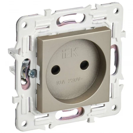 SKANDY Розетка без заземления с защитными шторками 10А SK-R01Sh шампань IEK SK-R13-10-K37