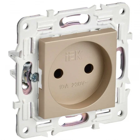 SKANDY Розетка без заземления без защитных шторок 10А SK-R02Sa песочный IEK SK-R10-10-K98