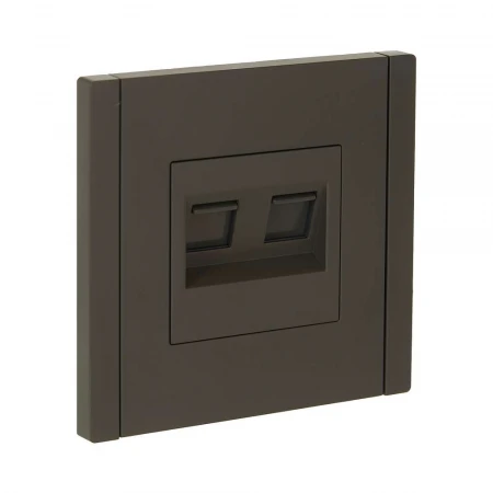 FORTE&PIANO Розетка компьютерная двойная RJ45 кат.5E FP333 серый IEK FP-K20-1-K03