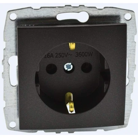 Розетка 2К+З Mono Electric Despina/ Larissa 16A 250V винтовое подключение графит 500-002021-117