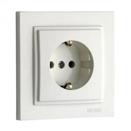 Розетка 2К+З Mono Electric Despina 16A 250V винтовое подключение белый 102-190021-117