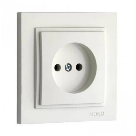 Розетка 2К Mono Electric Despina 16A 250V винтовое подключение белый 102-190022-116