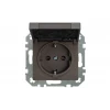 Розетка 2P+E Liregus Retro с крышкой коричневый омбре 29-023 Розетка 2P+E Liregus Retro с крышкой коричневый омбре 29-023