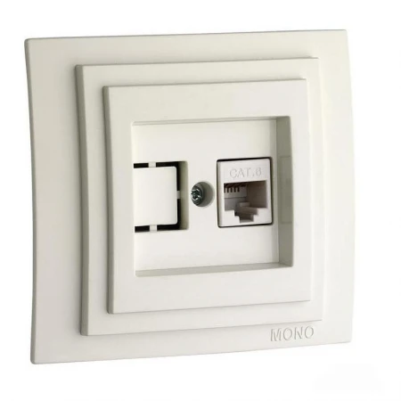Розетка компьютерная RJ45 Mono Electric Larissa 6 кат белый 103-191905-125