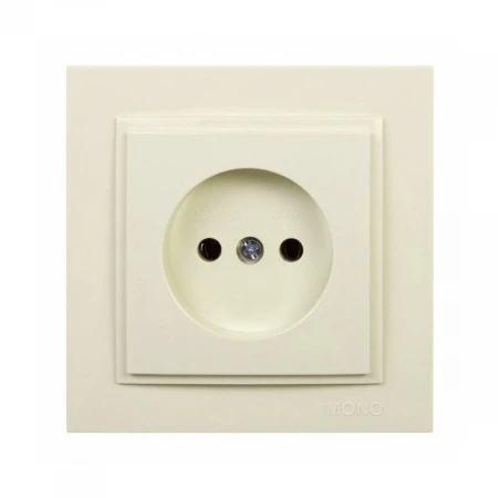 Розетка 2К Mono Electric Despina 16A 250V винтовое подключение крем 102-170022-116