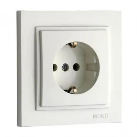 Розетка 2К+З Mono Electric Despina 16A 250V винтовое подключение жемчуг 102-252521-117